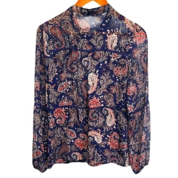 Octavia Button Down Sheer Blouse Size Small - Picture 2 of 12